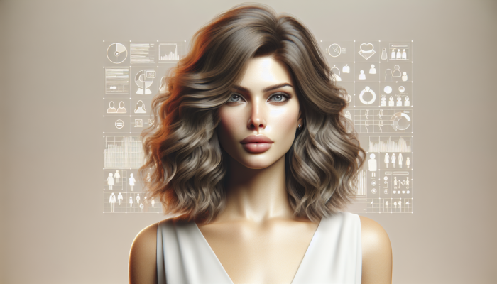 Woman with medium layered hair in soft, tousled waves, demonstrating texture and volume, styled with mousse and curling wand.