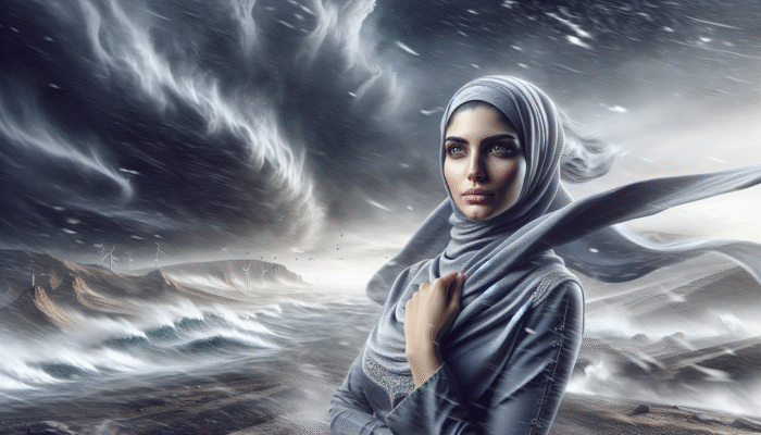 A person standing confidently in a storm, symbolising mental resilience and emotional stability.