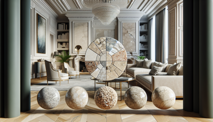 Showcasing various types of filled, unfilled, honed, and polished travertine in an elegant UK home interior.