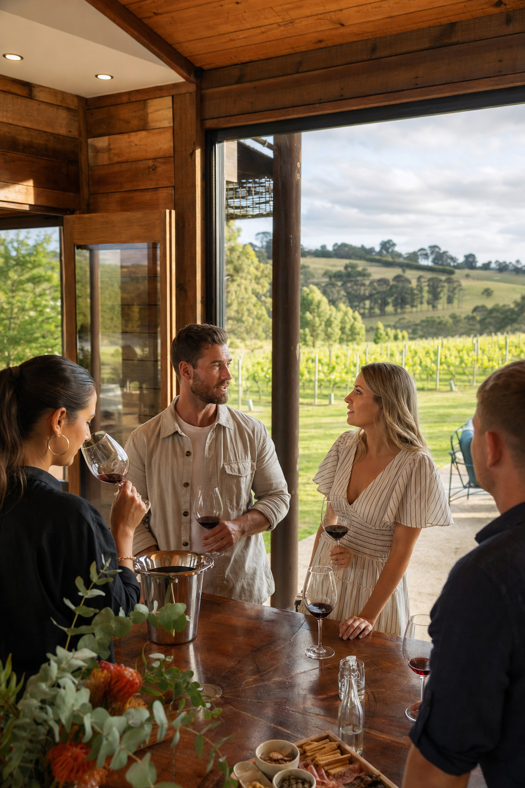 boutique wine tasting tour at a Yarra Valley cellar door.