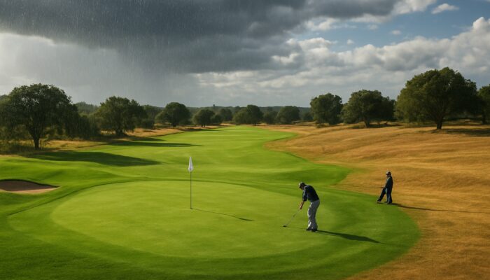 Stellenbosch Golf Club fairways contrast lush summer greens with firm winter golden-brown terrain and adapting golfers.